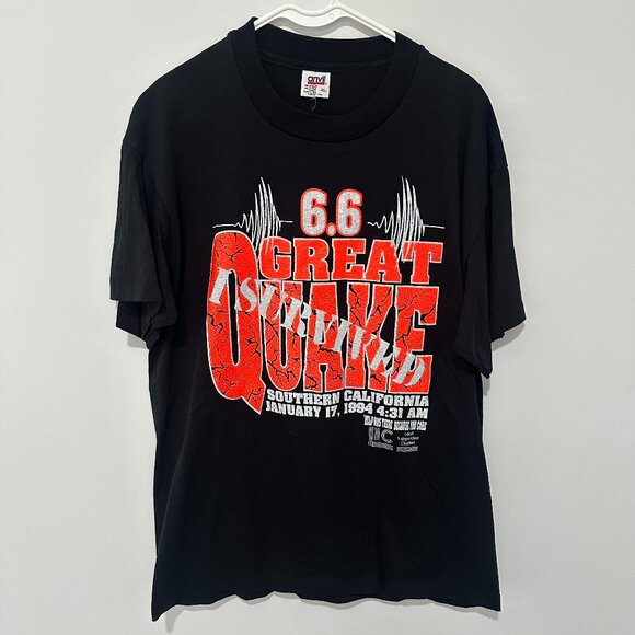 Vintage 1994 Los Angeles Earthquake T-Shirt - XL - Picture 1 of 5